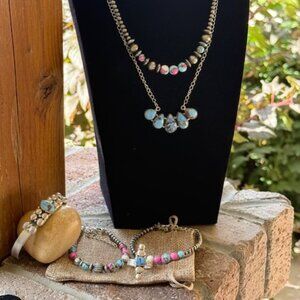 Handmade Sterling Silver Cotton Candy Beaded Bracelets (2 Styles)